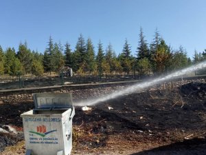 Seydişehir Tepecik mahallesinde mezarlık yangını