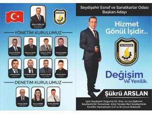 Seydişehir Esnaf ve Sanatkarlar odası başkanlığına adaylığını koyan Şükrü Arslan ve ekibi