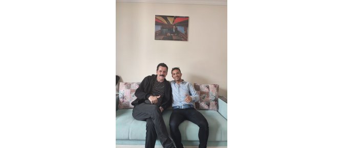 Sanatçı Ramazan Çelik Kızılcalar mahallesi muhtar adayı Ramazan Yücel 'ı ziyaret etti