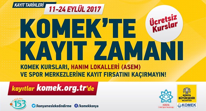 Seydişehir KOMEK’te Kayıt Zamanı, Kayıtsız Kalmayın