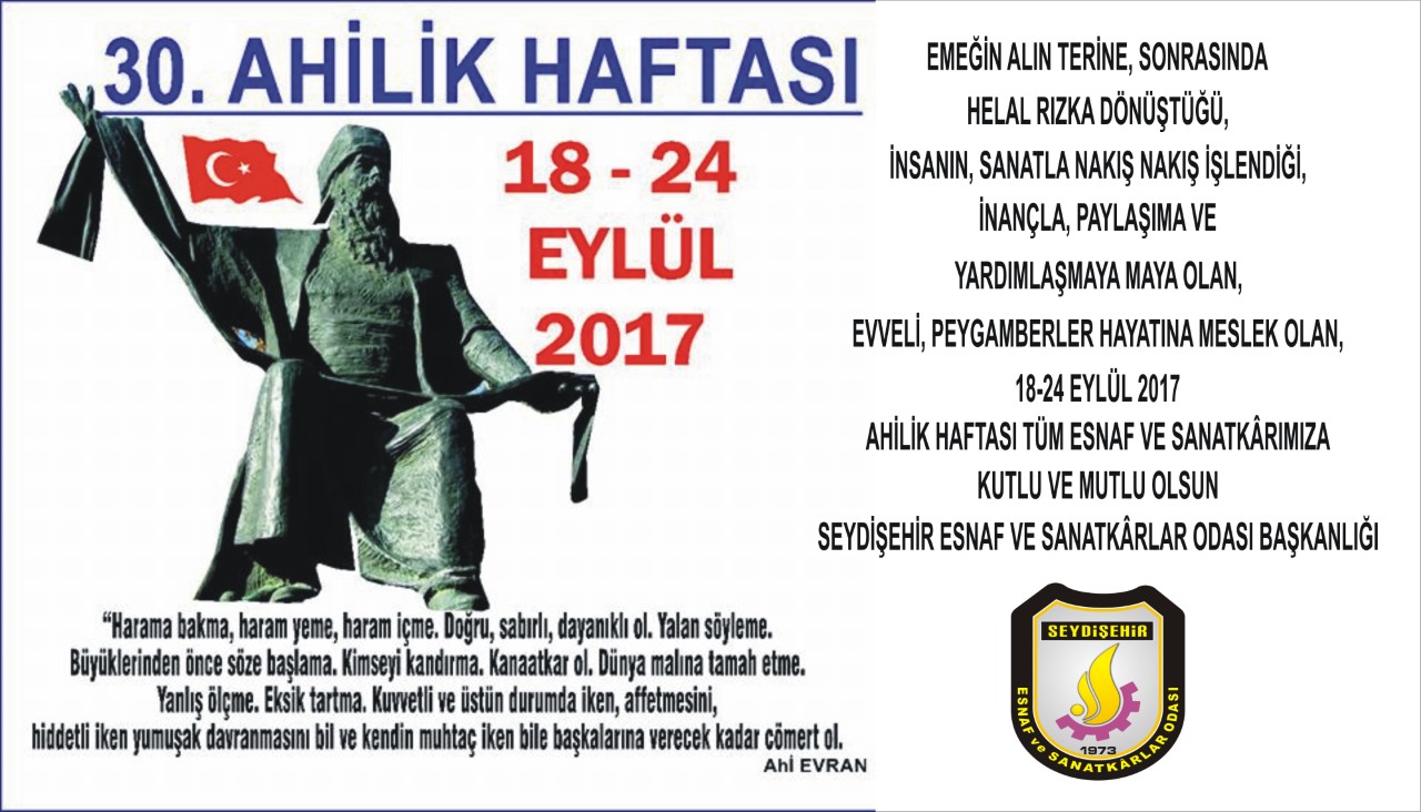 Seydişehir Esnaf ve sanatkarlar Odasından Ahilik Haftası kutlaması….