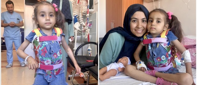Küçük Miray omurga eğriliğinden 9 saatlik ameliyatla kurtuldu