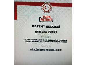 ETİ Alüminyum’da Gurur Tablosu: Lityum Karbonat Üretimine Patentli Başarı...