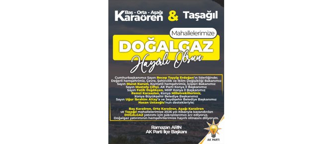 AK PARTİ İLÇE BAŞKANI ARIN; YENİ DOĞALGAZ YATIRIMI HAYIRLI OLSUN