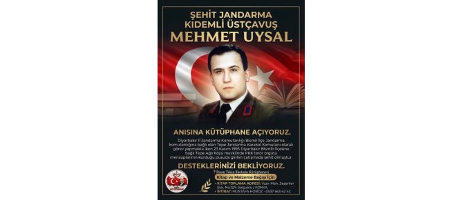 ŞEHİTLERİMİZİN ANISINA "BİR KİTAP DA SEN KOY" Kampanyası...