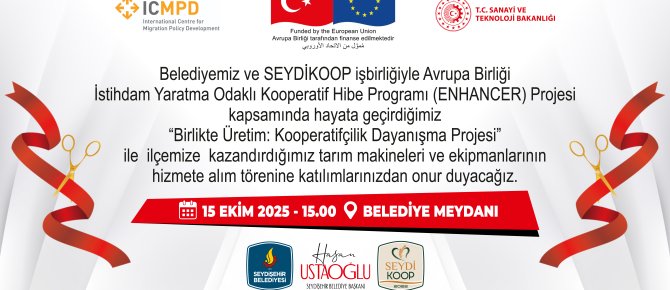 BAŞKAN USTAOĞLU’NDAN TARIM MAKİNALARI VE EKİPMANLARI HİZMETE ALIM TÖRENİNE DAVET