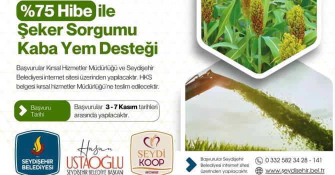 BELEDİYEDEN HİBE İLE ŞEKER SORGUMU KABA YEM DESTEĞİ